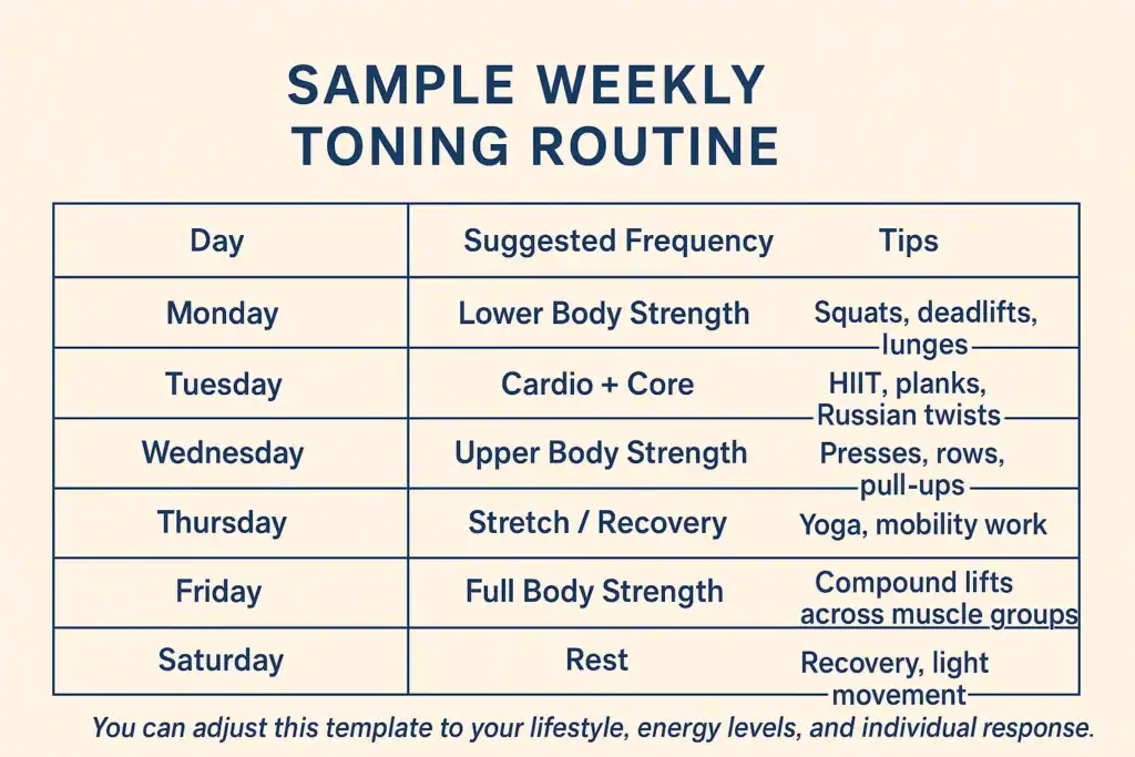 Achieving the Perfect Tone: How Often Should You Exercise for Results? 4 Weekly exercise West Thurrock plan graphic