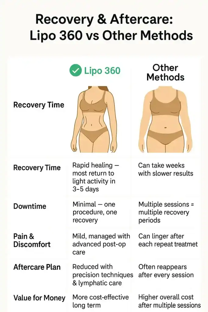 Recovery and Aftercare for Fat-Dissolving Surgery 2 Table to show fat dissolving injection aftercare West Thurrock